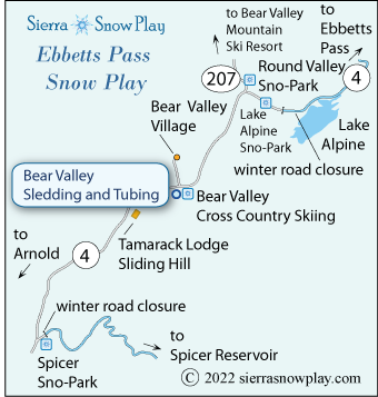Ebbetts Pass snow play map 