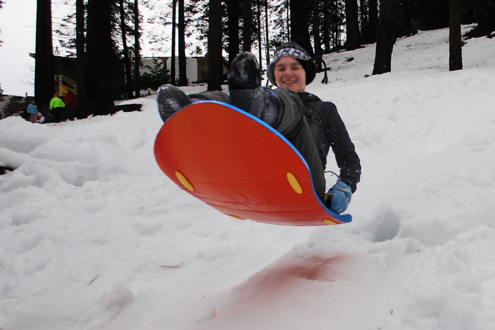 Rider on sled