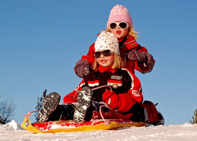 children sledding