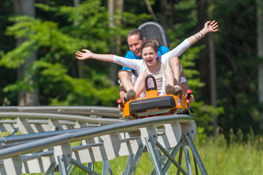 Mountain coaster similar to coaster at Woolly's Adventure Summit, Mammoth, CA