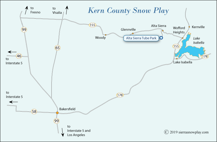 Kern County snow play map